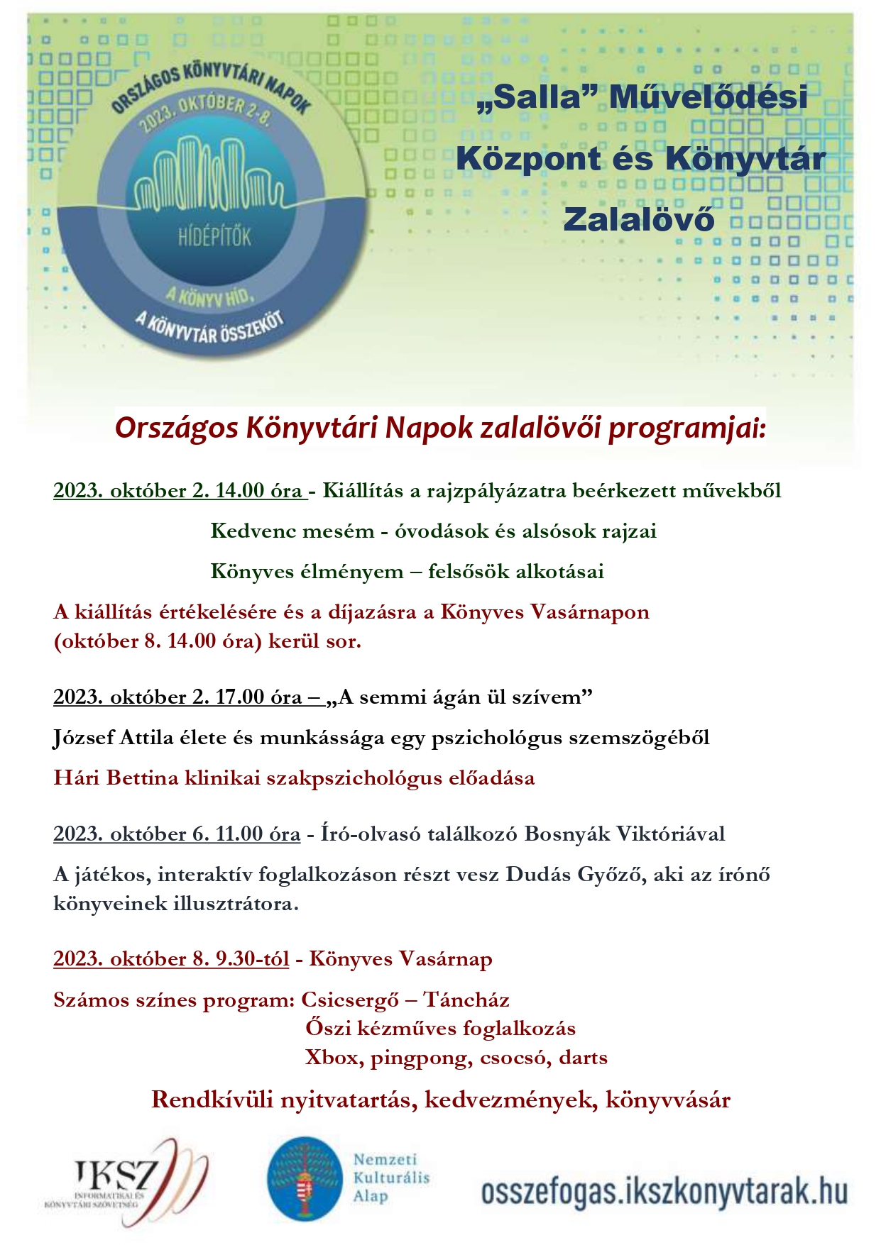 Országos Könyvtári Napok zalalövői programjai 2023