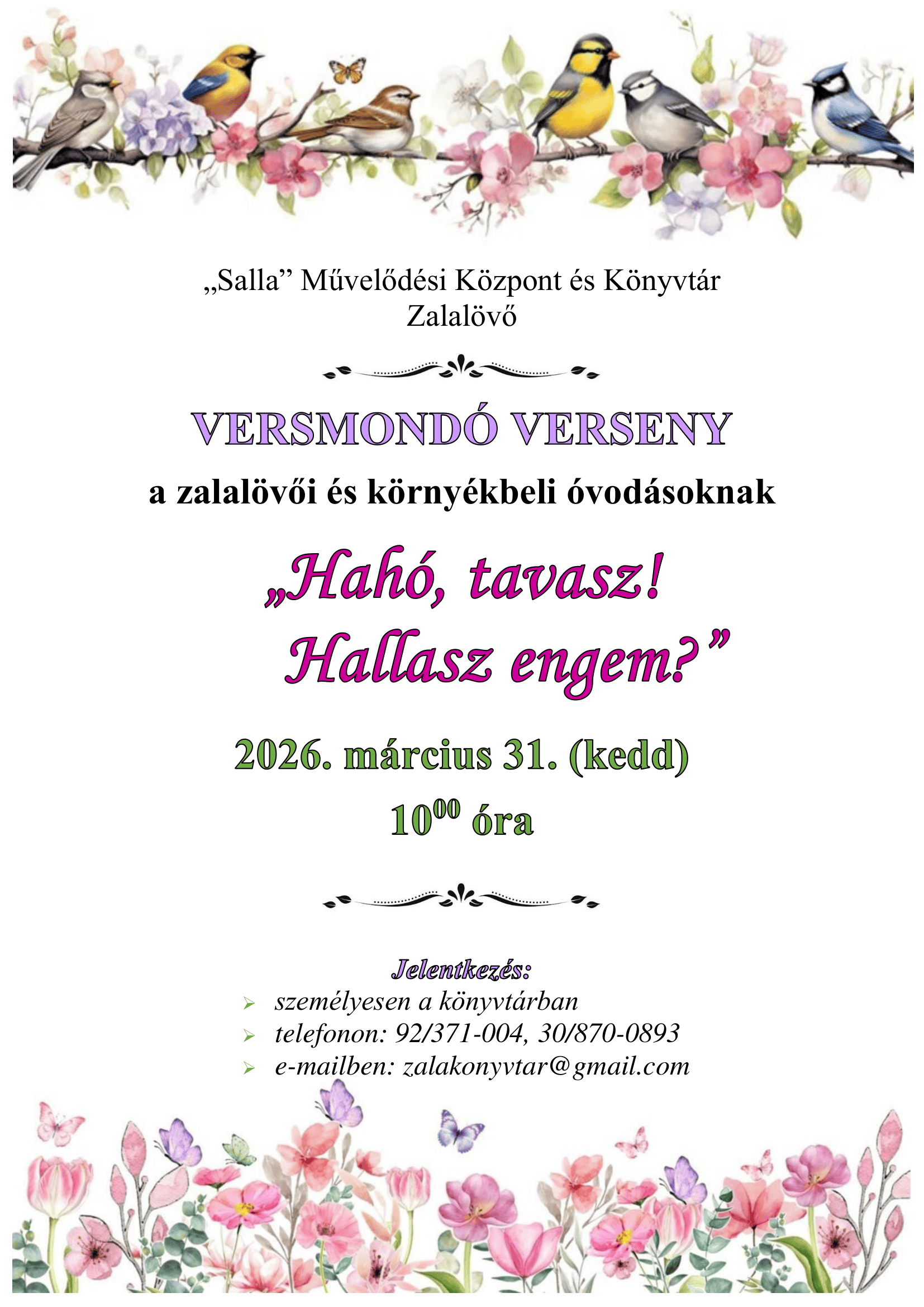 Tavaszi versmondó verseny