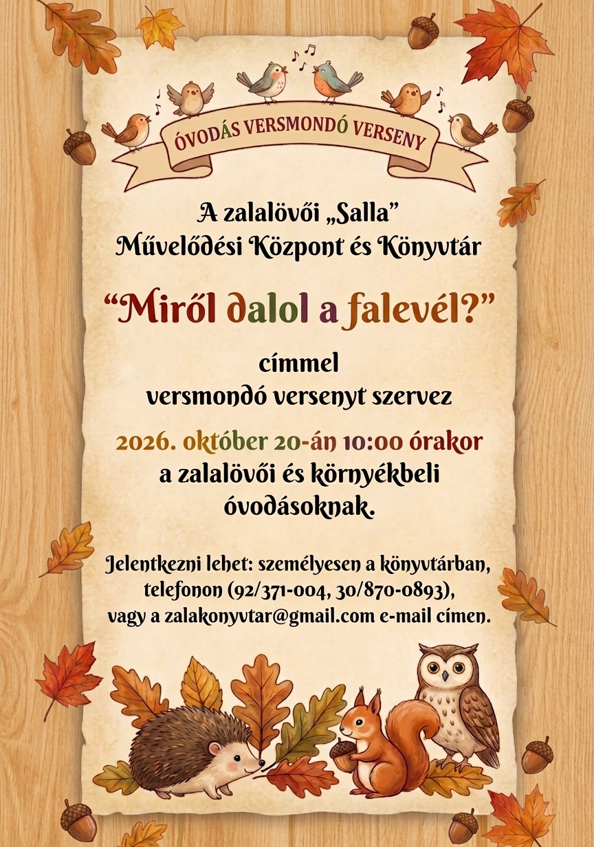 Versmondó verseny óvodásoknak